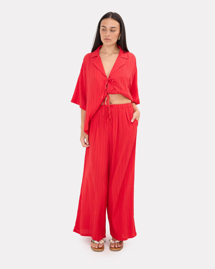 Posey Pants in Red Crepe - Size Inclusive AU 6-26 - The Lullaby Club
