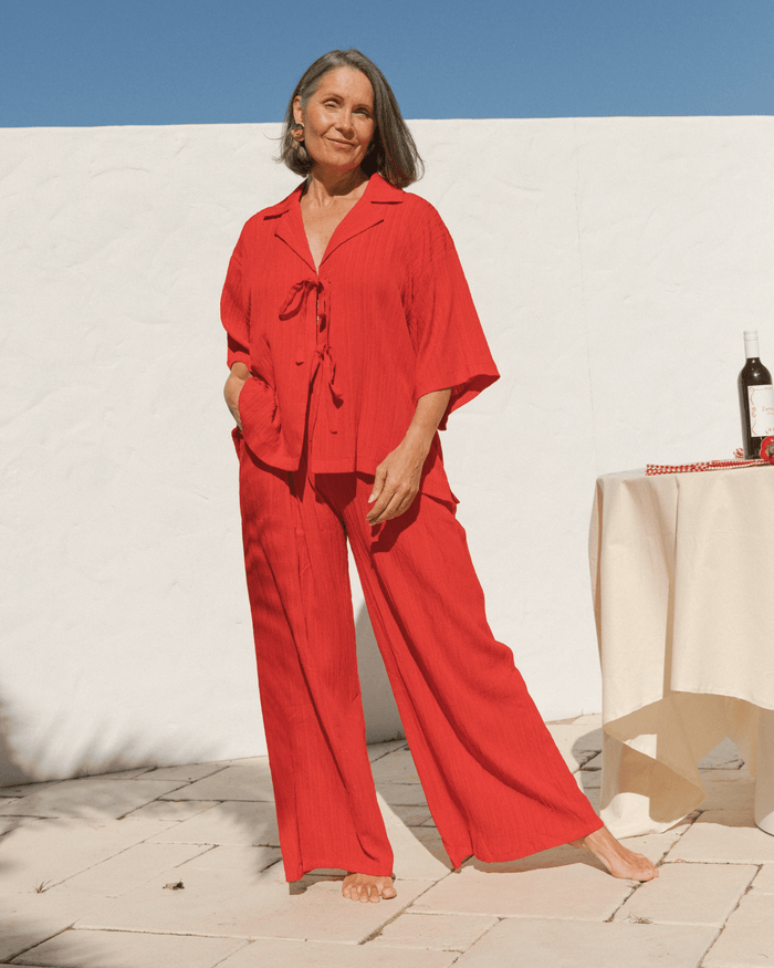 FINAL SALE | Posey Pants | Red Crepe