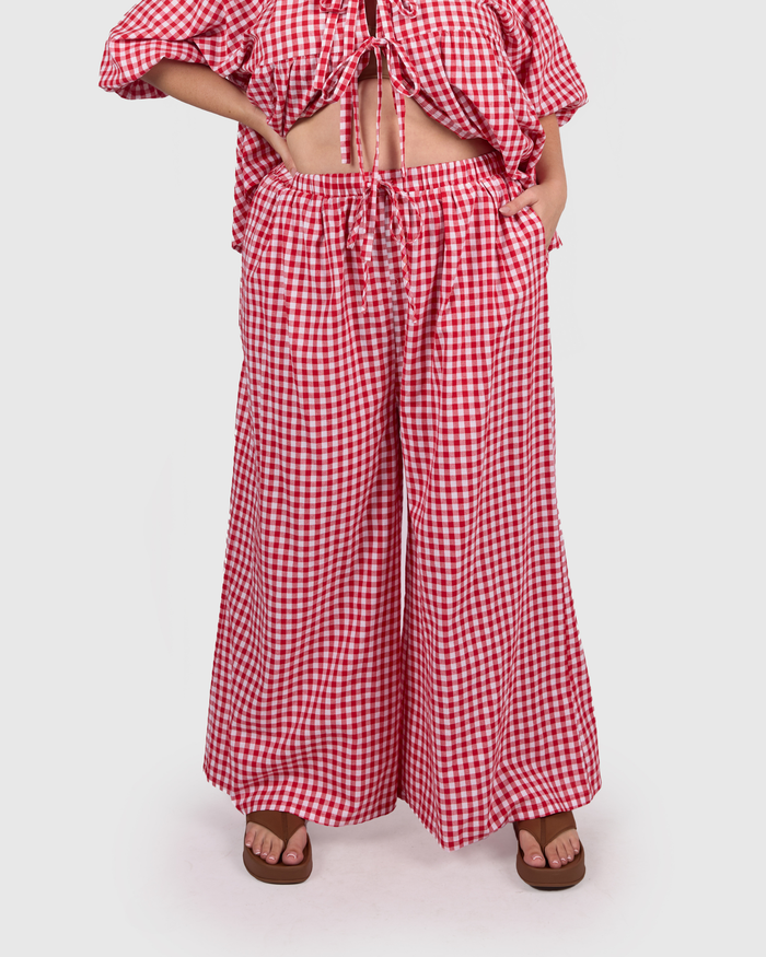 FINAL SALE | Posey Pants | Red Gingham