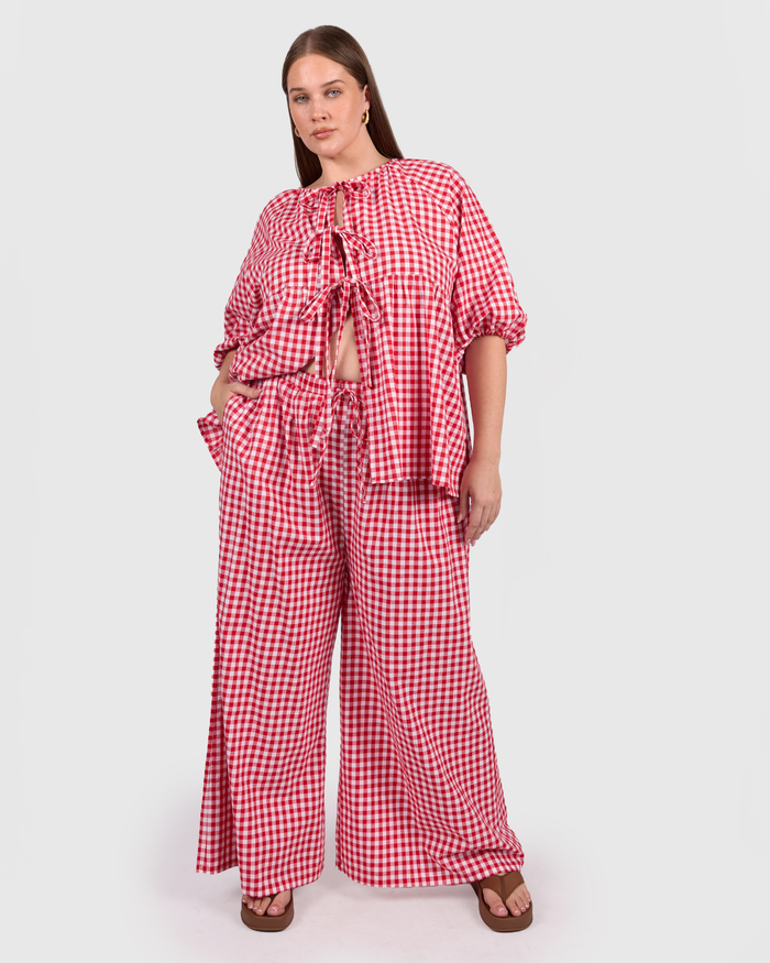 FINAL SALE | Posey Pants | Red Gingham