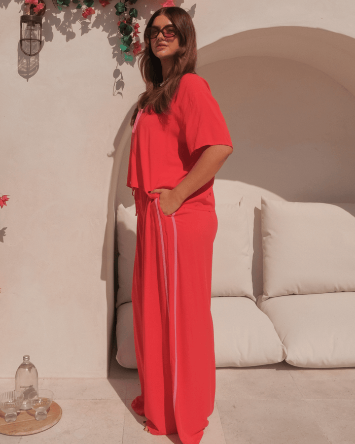 FINAL SALE | Posey Pants | Red & Pink