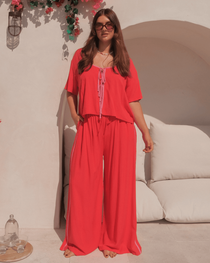 FINAL SALE | Posey Pants | Red & Pink