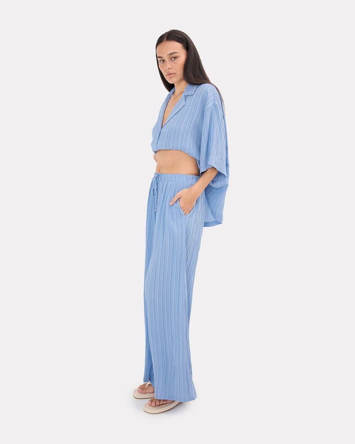 Posey Pants in Sky Crepe - Extended Size Range AU 6-26 - The Lullaby Club