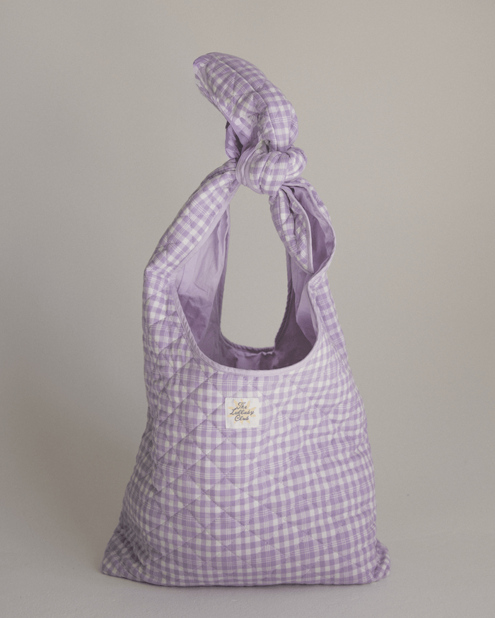 FINAL SALE | Quilted Tote | Purple Gingham