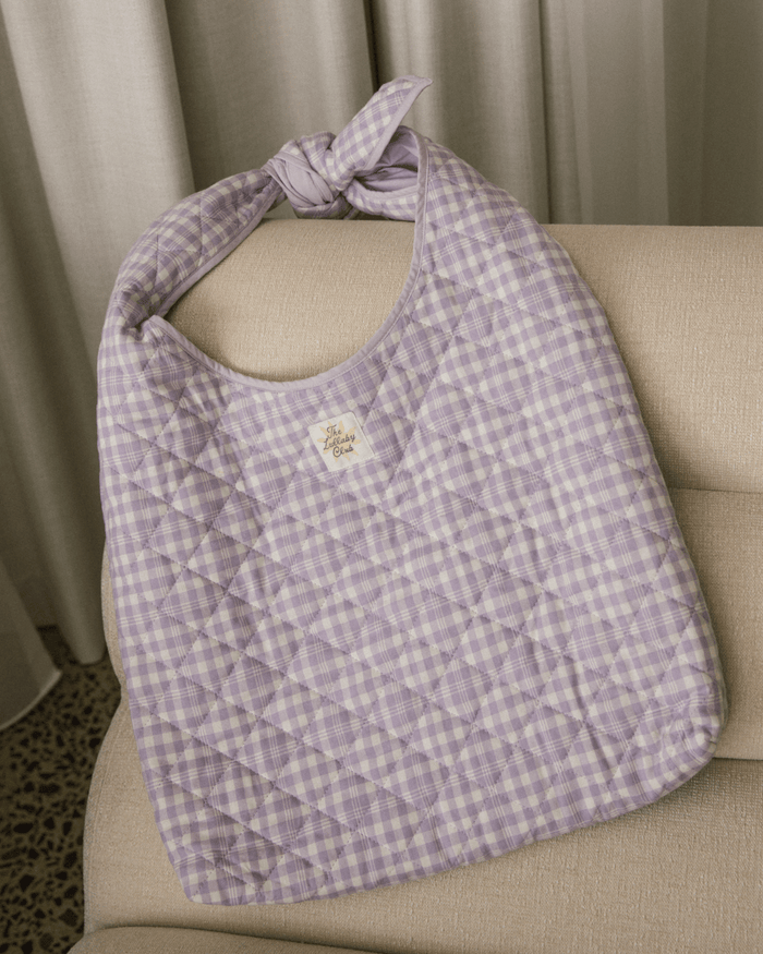 FINAL SALE | Quilted Tote | Purple Gingham
