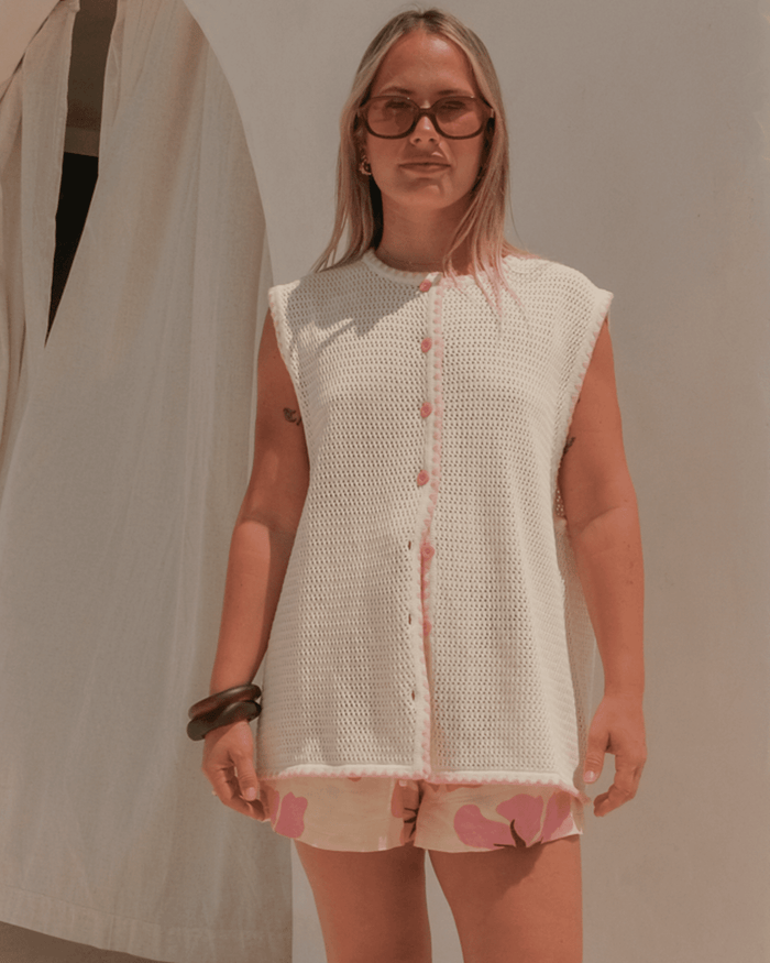 FINAL SALE | Tyler Knit Vest | Cream