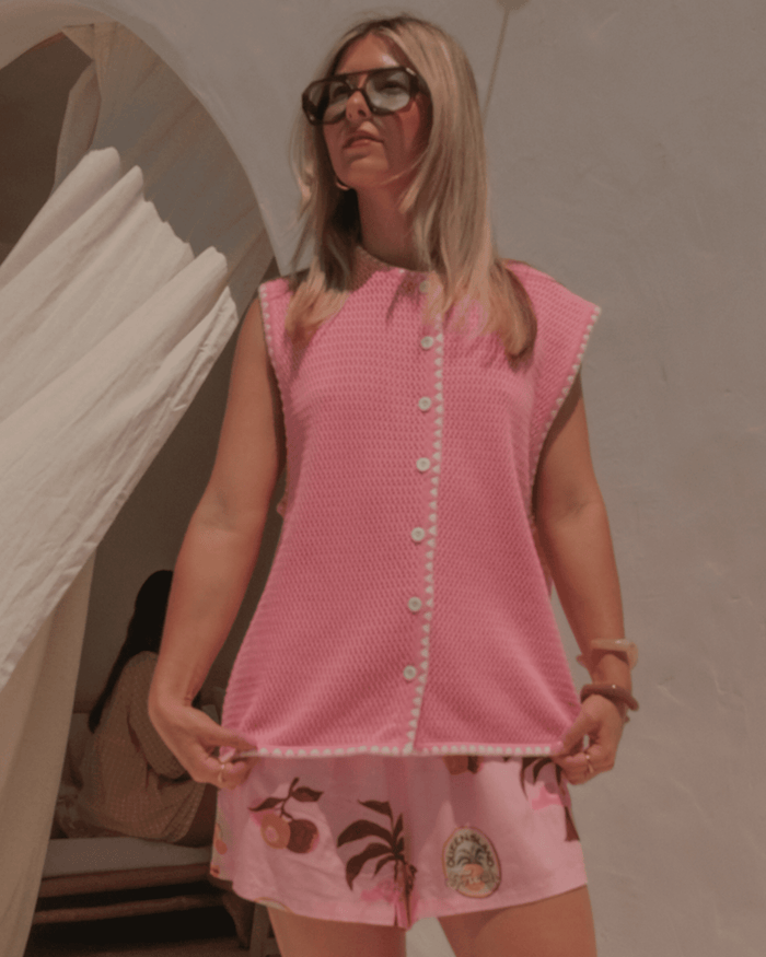 FINAL SALE | Tyler Knit Vest | Pink