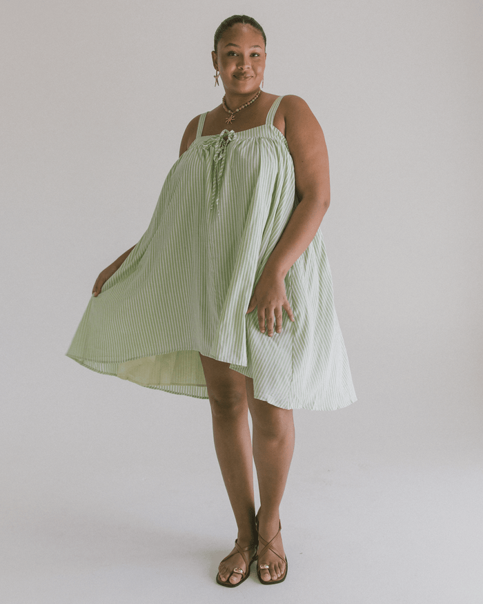 FINAL SALE | Zimi Mini Dress | Green Stripe
