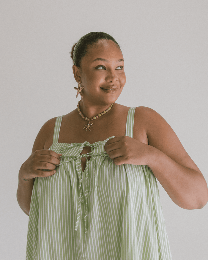 FINAL SALE | Zimi Mini Dress | Green Stripe