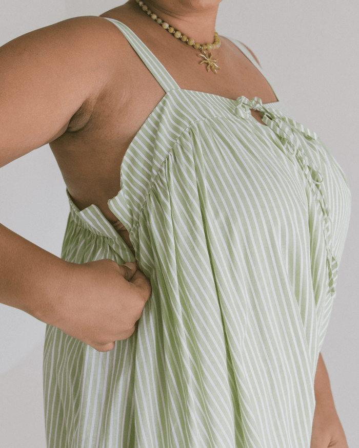 FINAL SALE | Zimi Mini Dress | Green Stripe