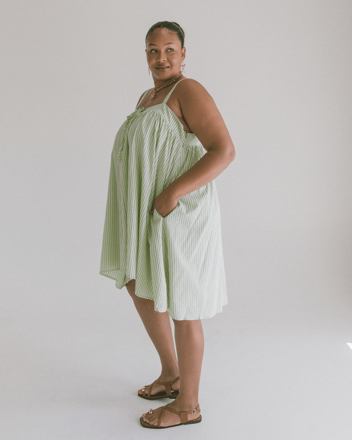 FINAL SALE | Zimi Mini Dress | Green Stripe