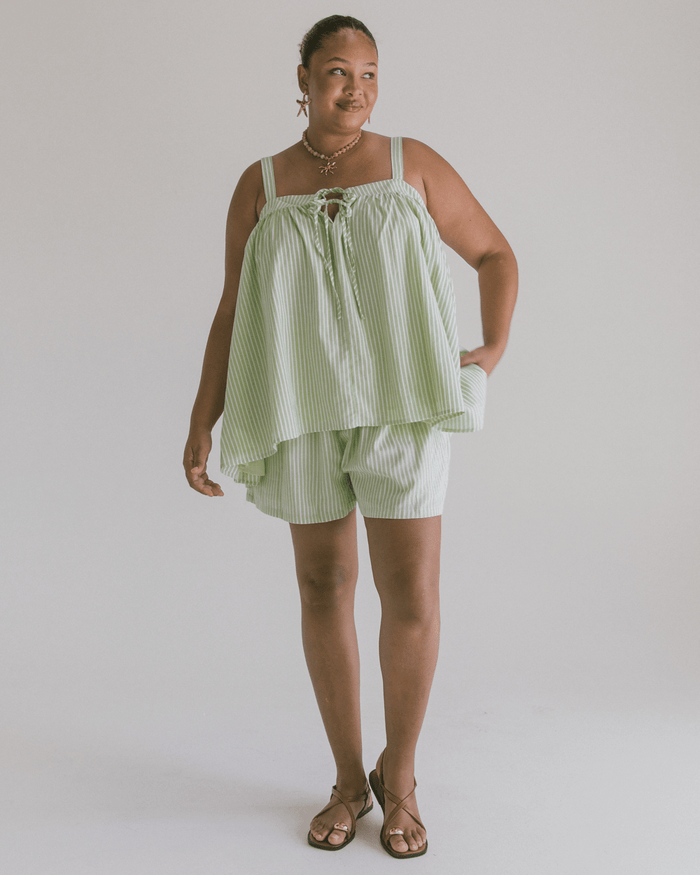 FINAL SALE | Zimi Top | Green Stripe