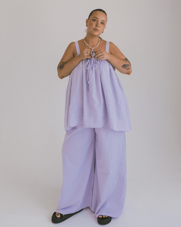 FINAL SALE | Zimi Top | Purple Stripe