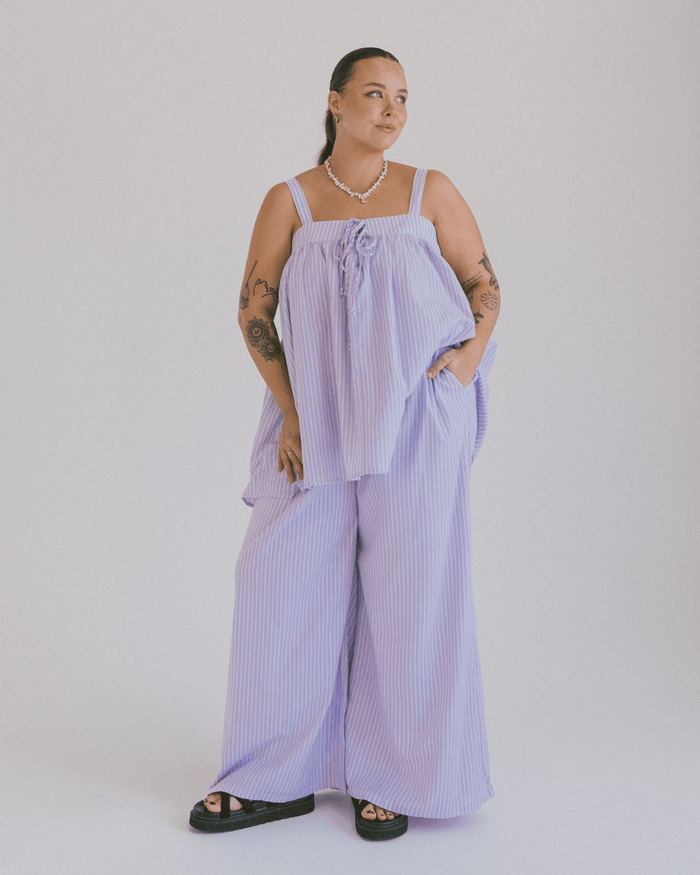 FINAL SALE | Zimi Top | Purple Stripe