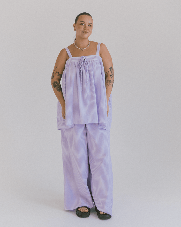 FINAL SALE | Zimi Top | Purple Stripe