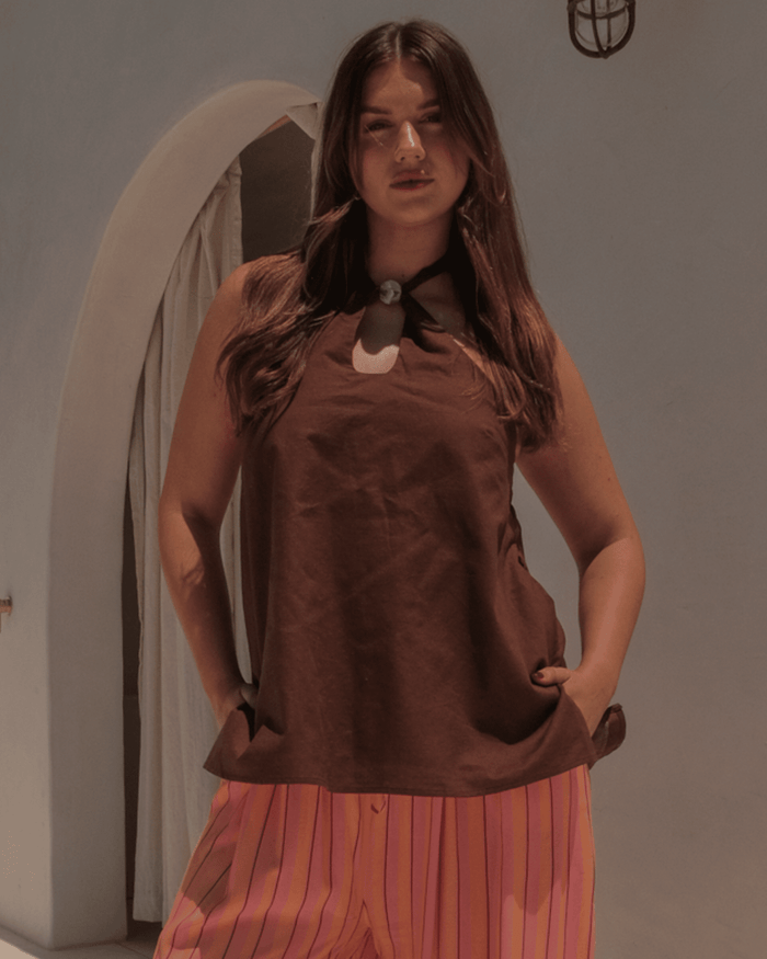 FINAL SALE | Zoe Halter | Chocolate