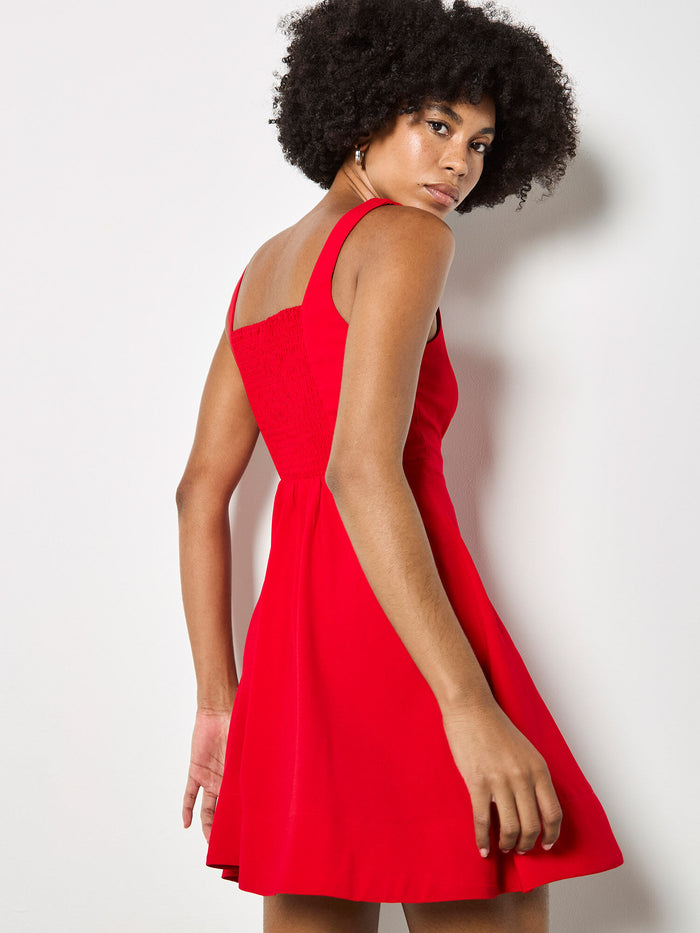 Flare Side Drape Mini Dress - Greige Goods
