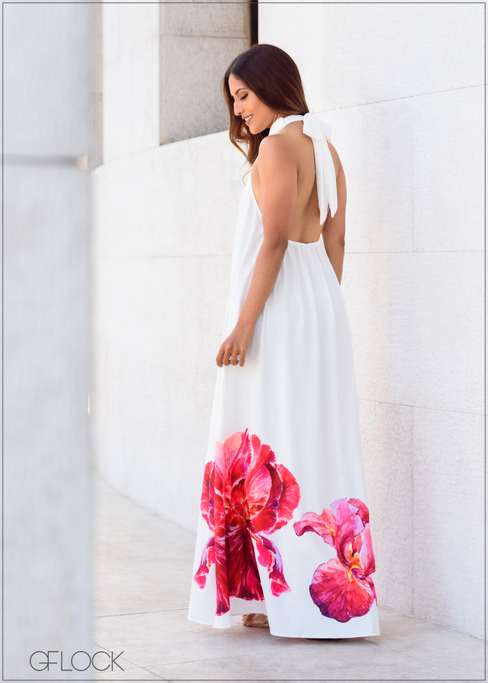 Floral Halter Neck Dress - 280723