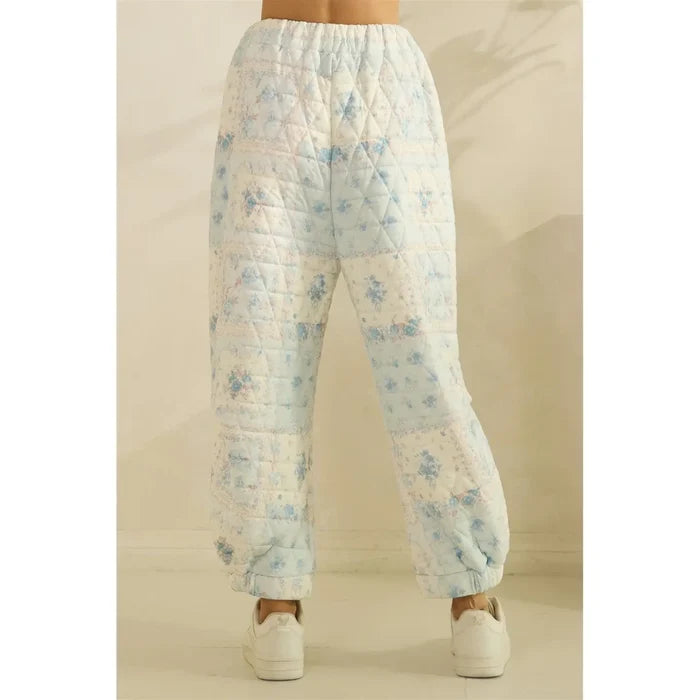 Floral Textured Lounge Pants - Greige Goods