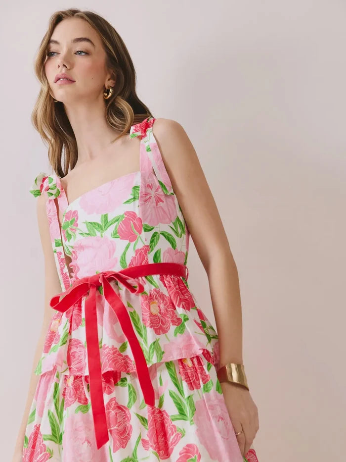 Floral Tiered Maxi Dress - Greige Goods