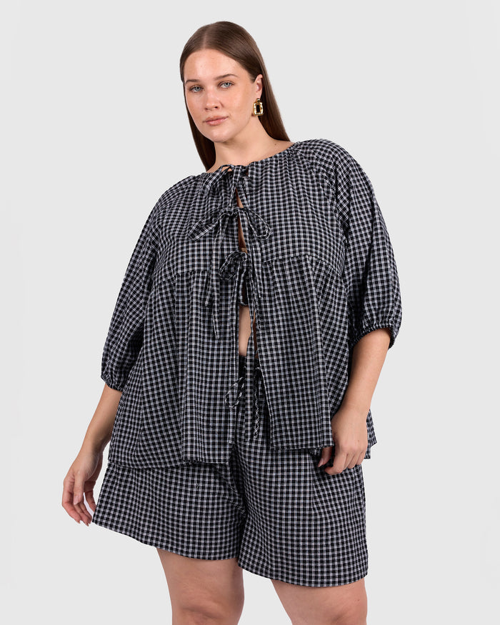 Florence top | Midnight Gingham