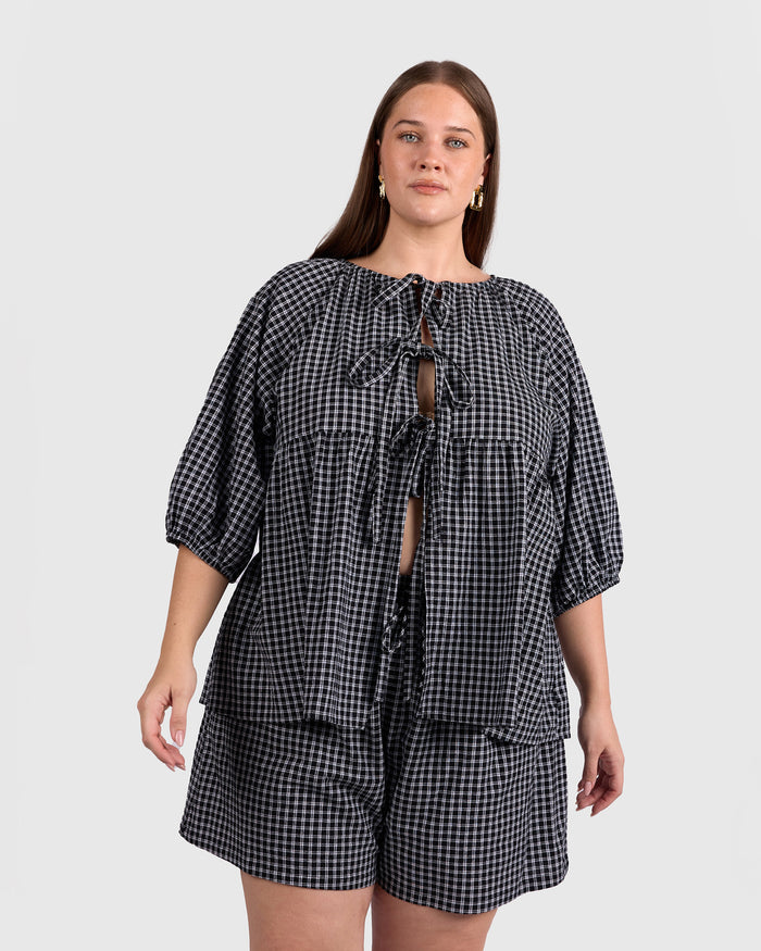 Florence top | Midnight Gingham