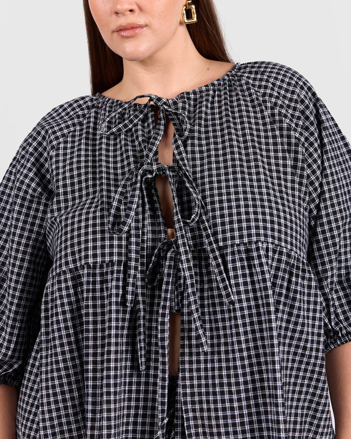 Florence top | Midnight Gingham