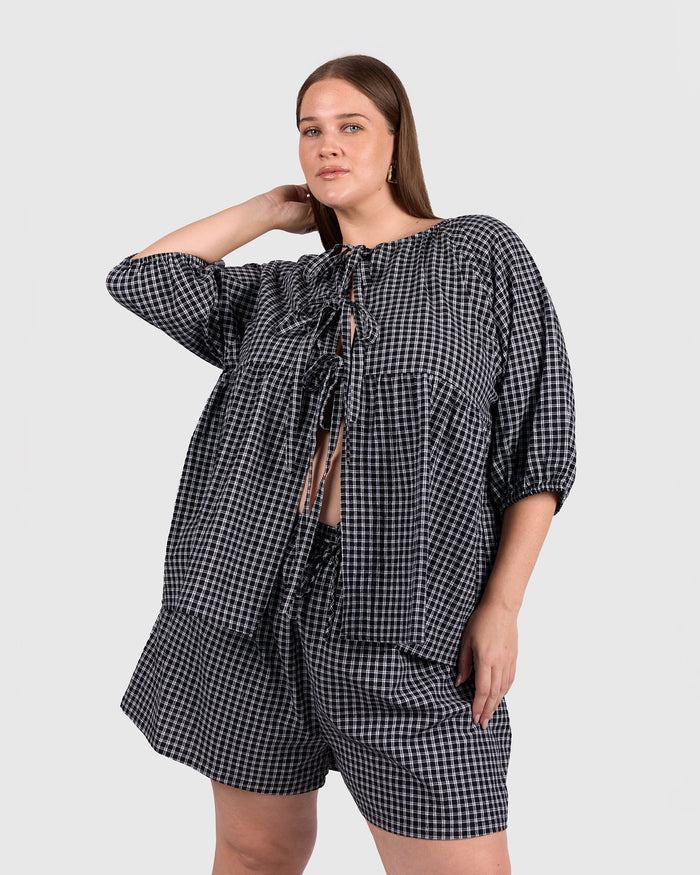 Florence top | Midnight Gingham
