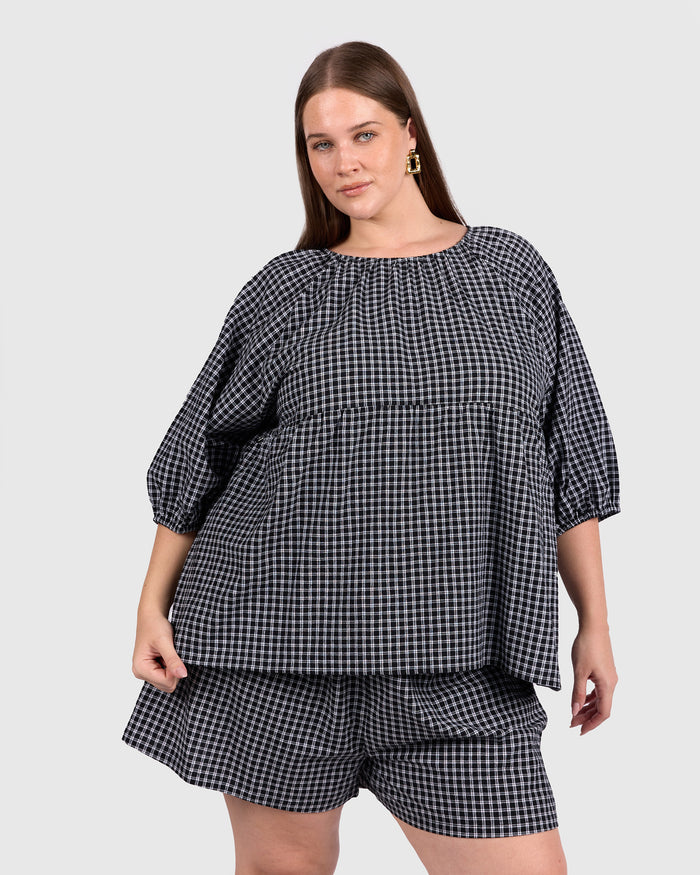Florence top | Midnight Gingham