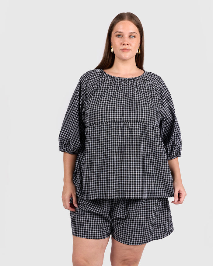 Florence top | Midnight Gingham