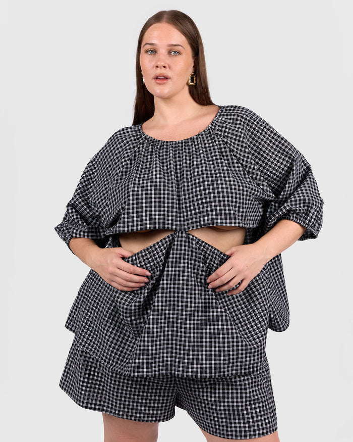 Florence top | Midnight Gingham