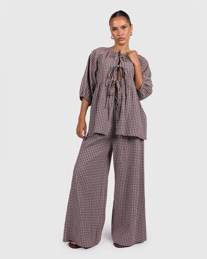 Florence top | Walnut Gingham