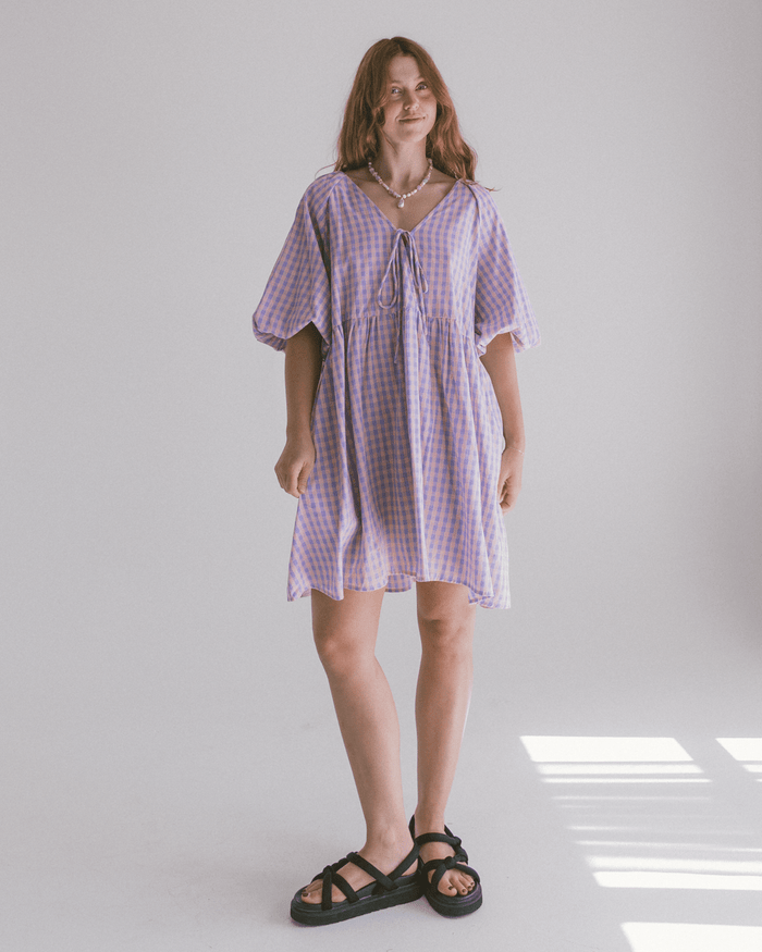 Frankie Mini Dress | Pink & Purple Gingham