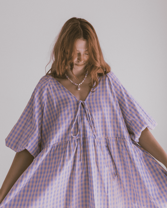 Frankie Mini Dress | Pink & Purple Gingham