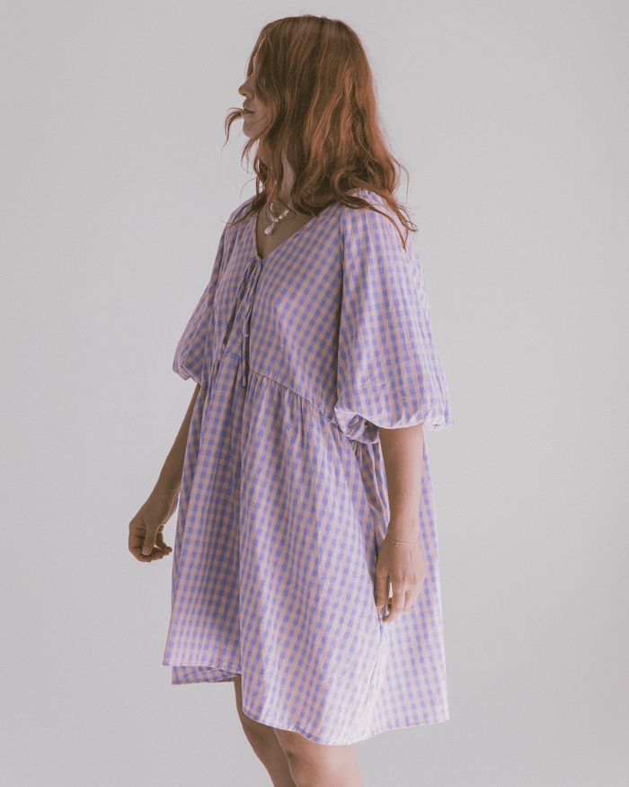 Frankie Mini Dress | Pink & Purple Gingham