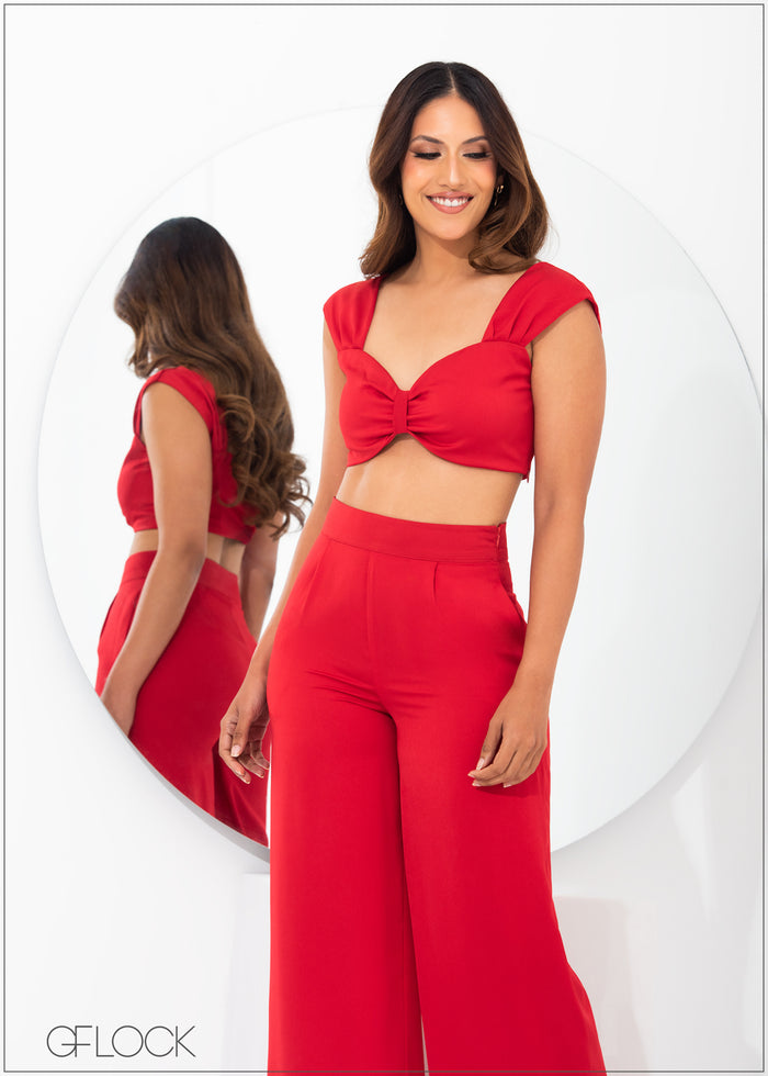 Gathered Detail Crop Top - 261222