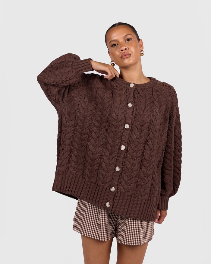 Georgia Knit Cardi | Chocolate