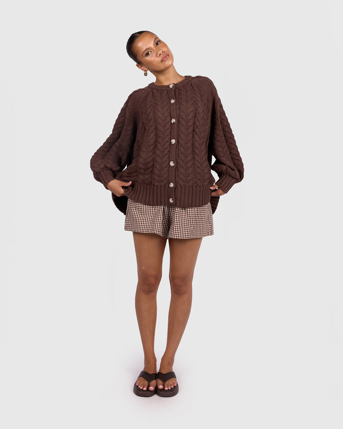 Georgia Knit Cardi | Chocolate