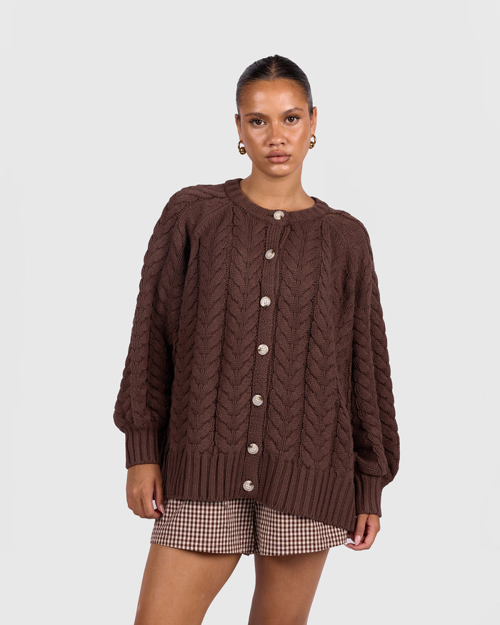 Georgia Knit Cardi | Chocolate
