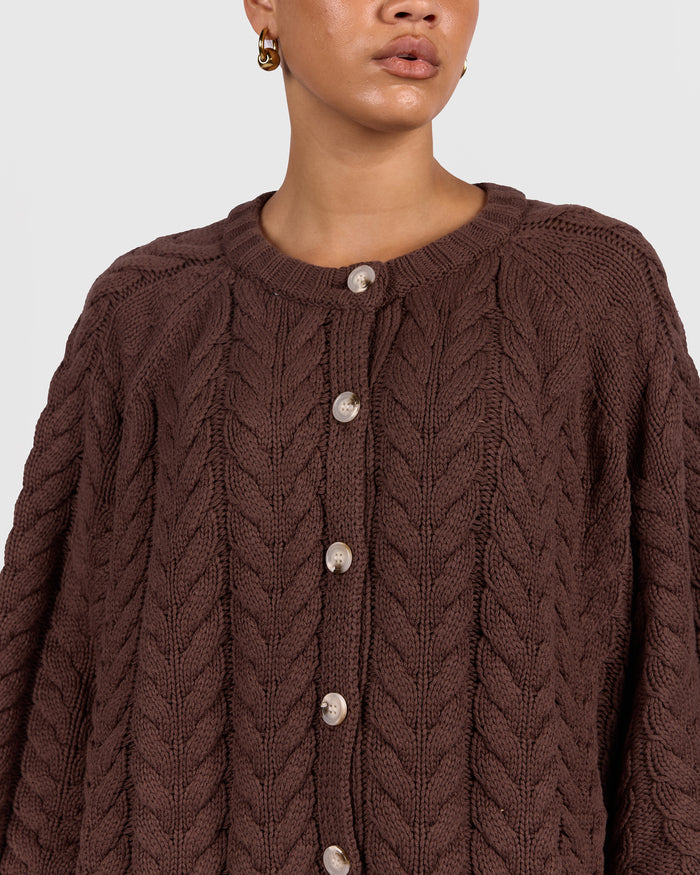 Georgia Knit Cardi | Chocolate