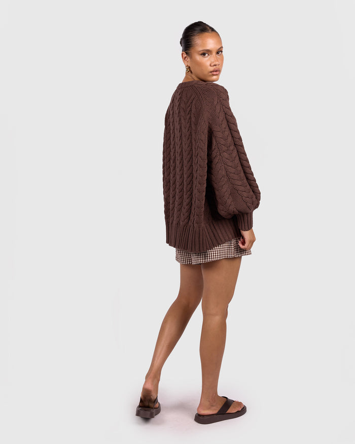 Georgia Knit Cardi | Chocolate