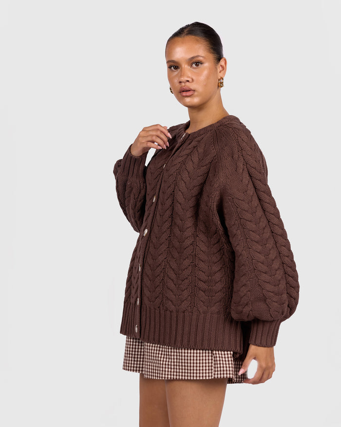 Georgia Knit Cardi | Chocolate