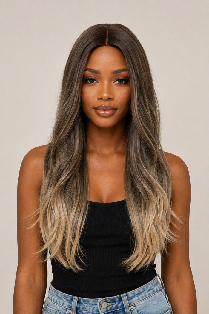 Gilded Strands™ Ash Ombre Straight Wig — 24"