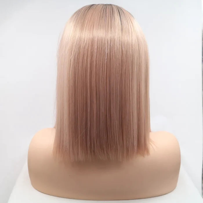 Gilded Strands™ Blush Noir Straight Bob — 12"
