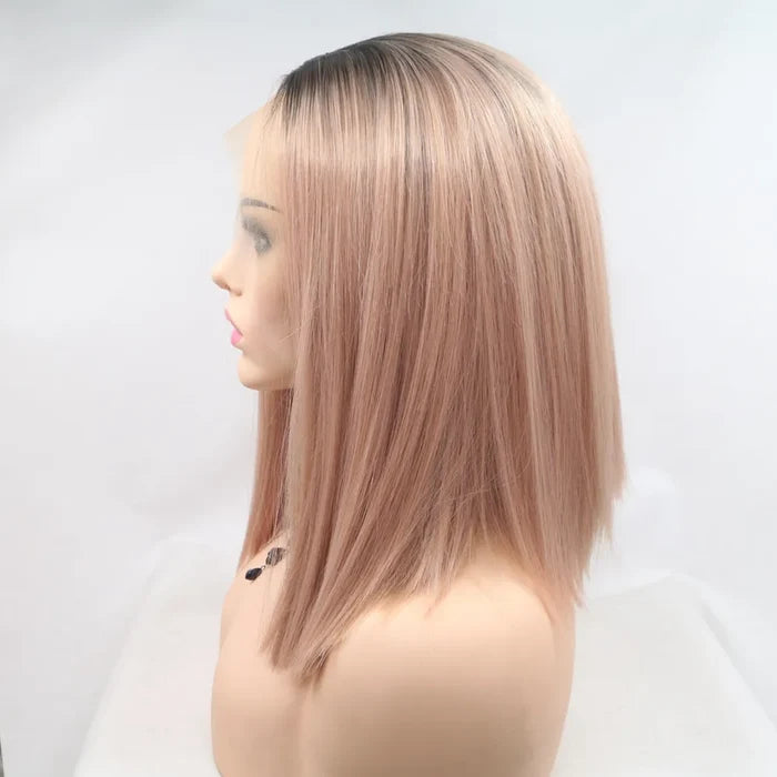 Gilded Strands™ Blush Noir Straight Bob — 12"