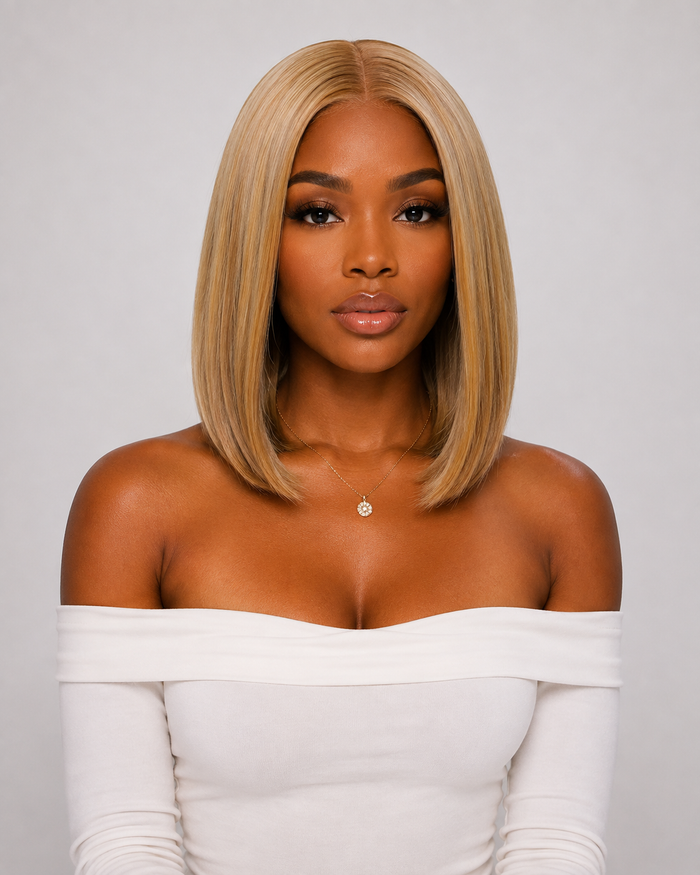 Gilded Strands™ Khaki Straight Bob — 12"