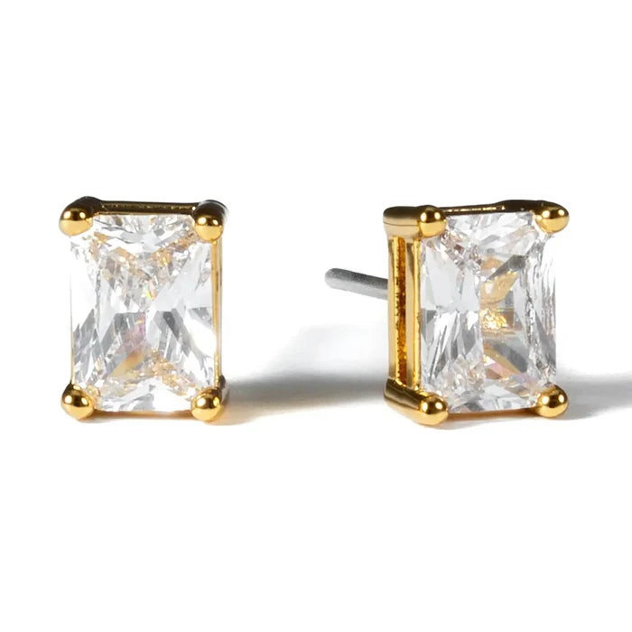Gold Baguette Studs - Greige Goods