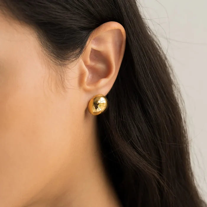 Gold Button Studs - Greige Goods
