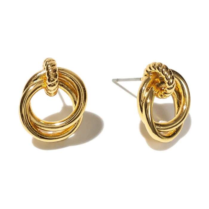 Gold Looped Duo Studs - Greige Goods