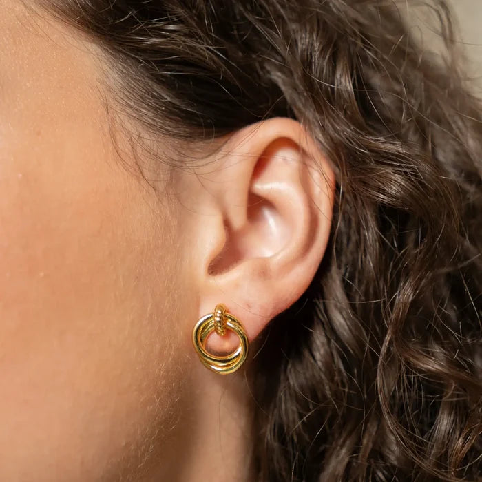 Gold Looped Duo Studs - Greige Goods